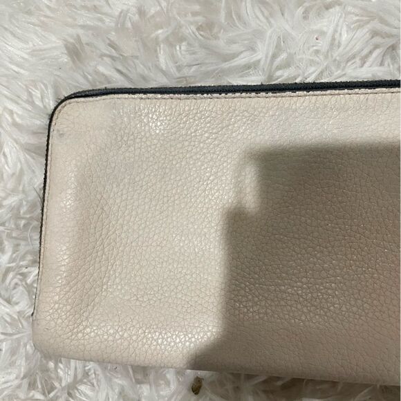 Coach Color Block Rouge Creme Pebbled Leather Large Double Zip Wristlet Clutch - Picture 15 of 16